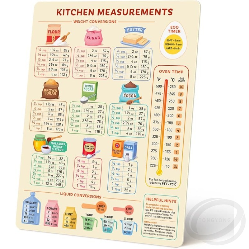 Kitchen Baking Conversion Chart - Kitchen Conversion Chart Magnet Metric Cooking