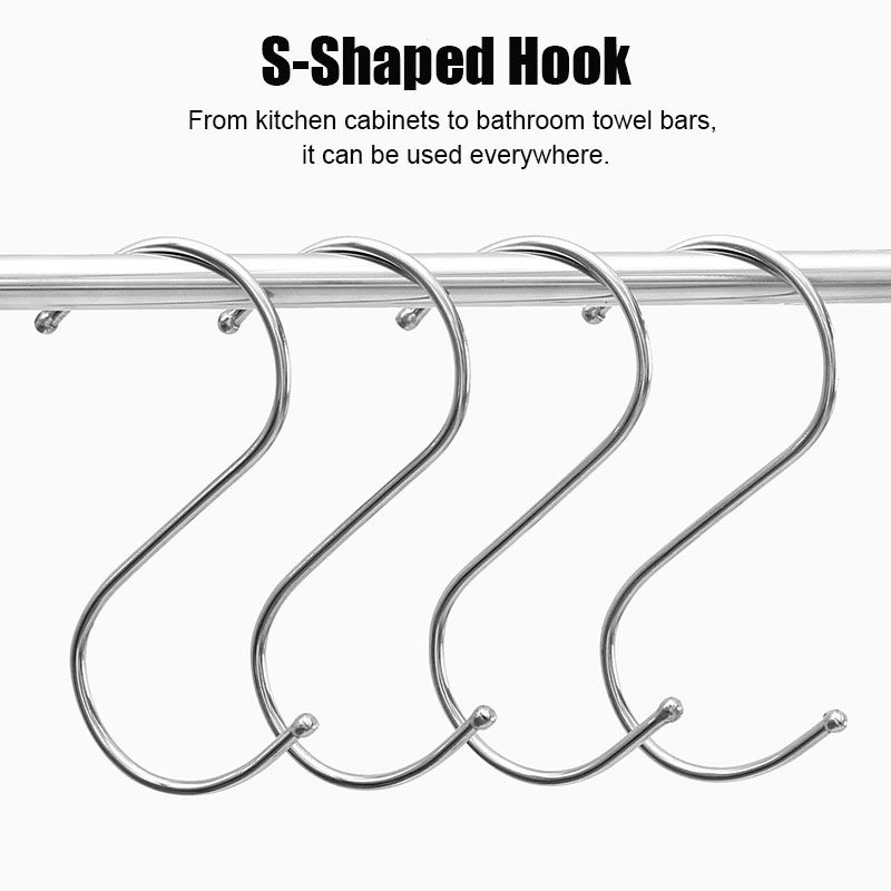 Kitchen Baking Rack - Stainless Steel S Hooks Bathroom Storage