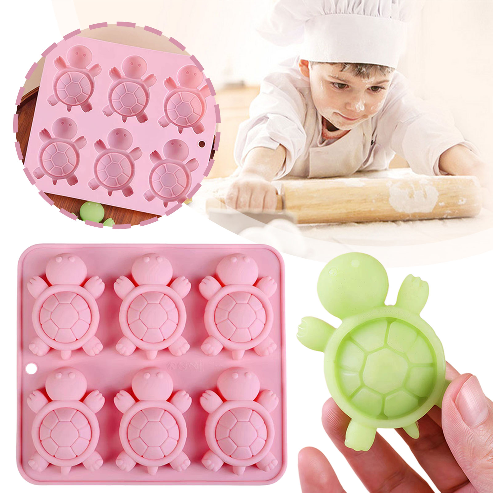 Kitchen Baking Supplies - Turtles Ice Tray 3D Tortoises Sea