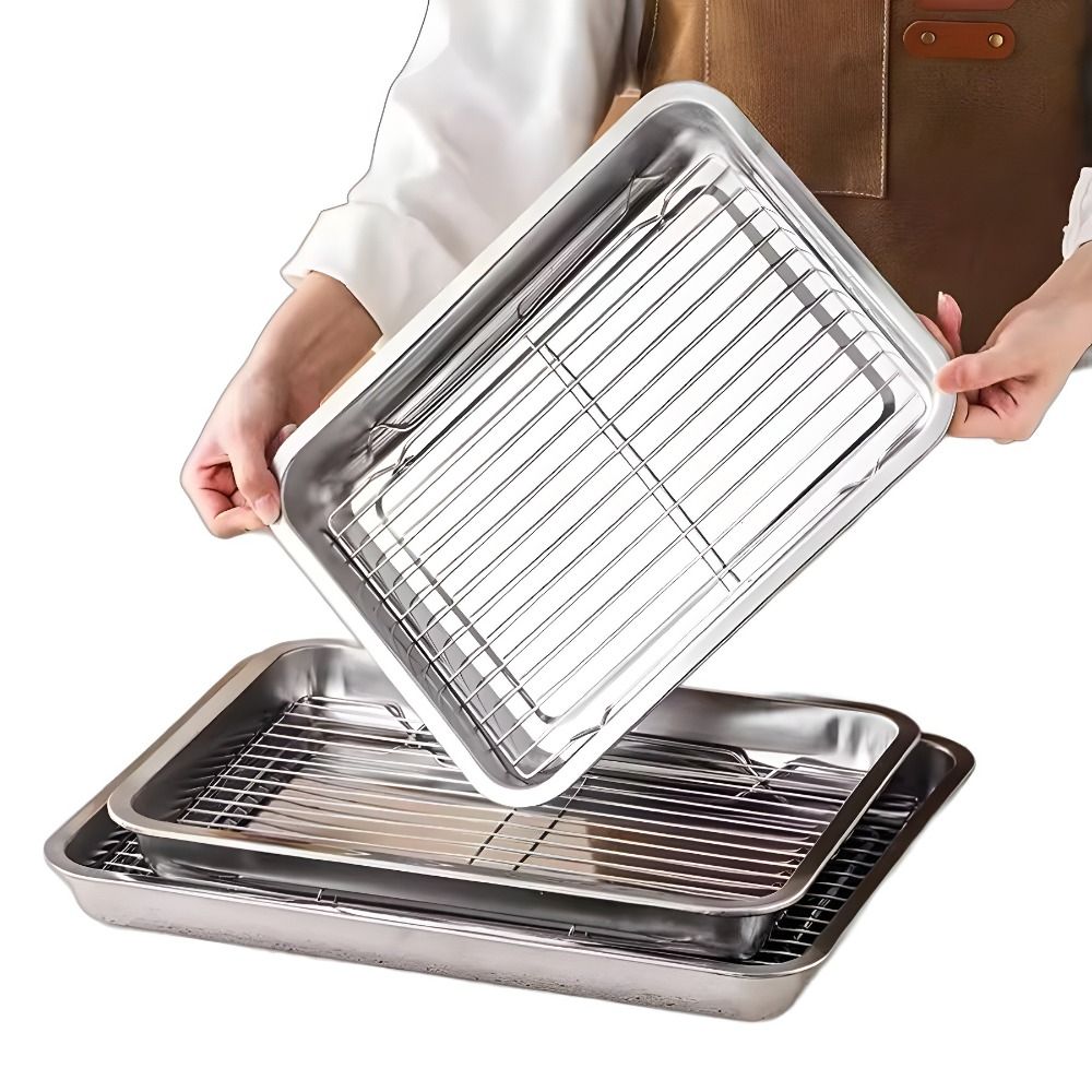Kitchen Baking Rack - Portable Non-Stick Stainless Steel Baking Pan