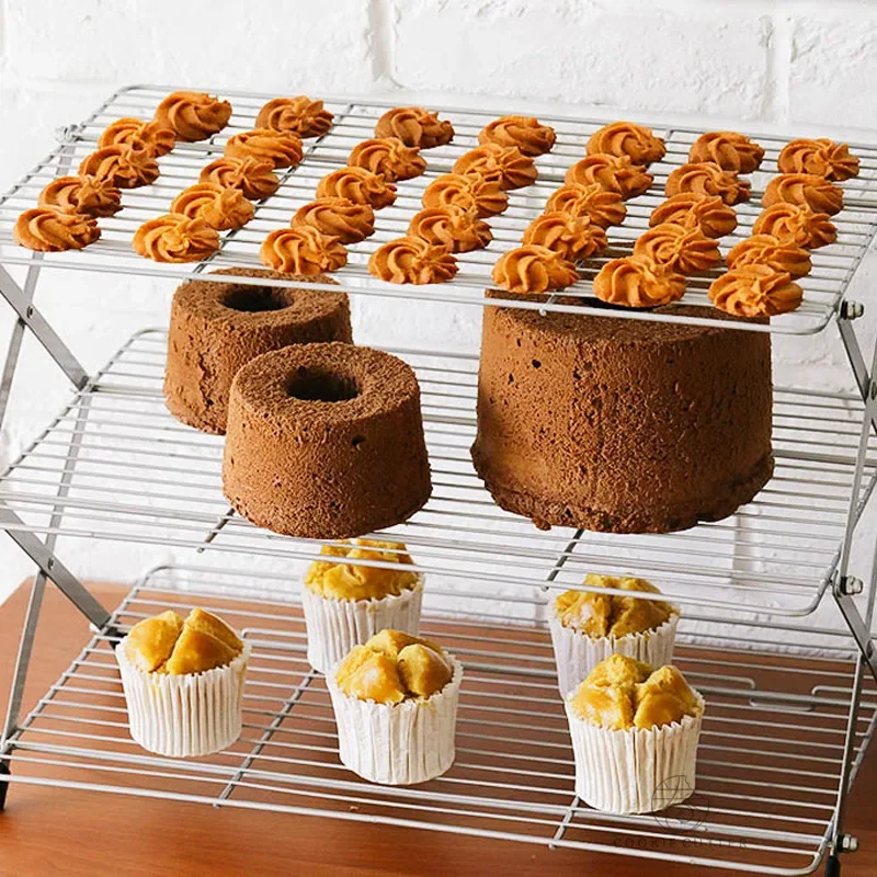 Kitchen Baking Rack - Foldable Multi-Layer Cake Cooling Rack Non-Stick