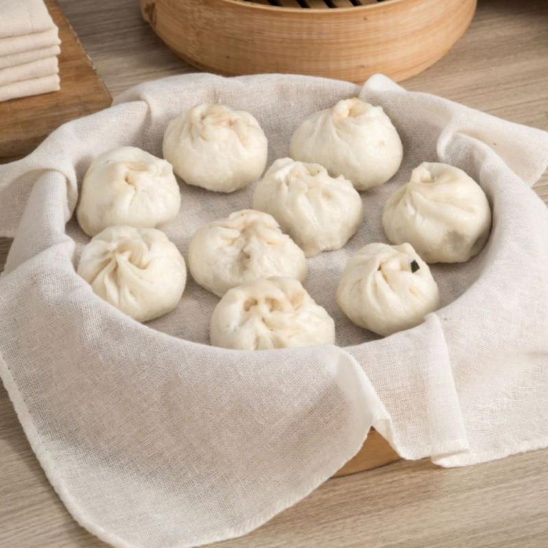Kitchen Baking Cloth - 3Pcs Round Pure Cotton Steamer Cloth