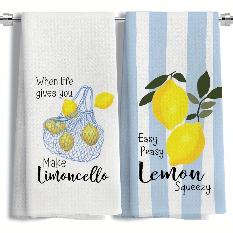 Kitchen Baking Cloth - 2Pcs, Lemon Mesh Kitchen Towels, 40Cm*60Cm