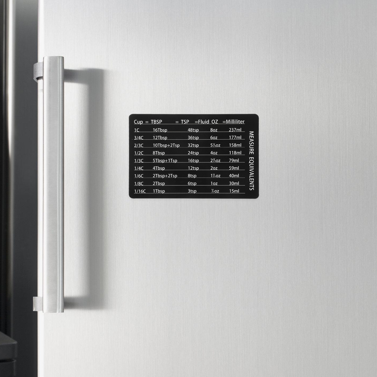 Kitchen Baking Conversion Chart - Engraved Magnetic Measurement Conversion Chart PVC