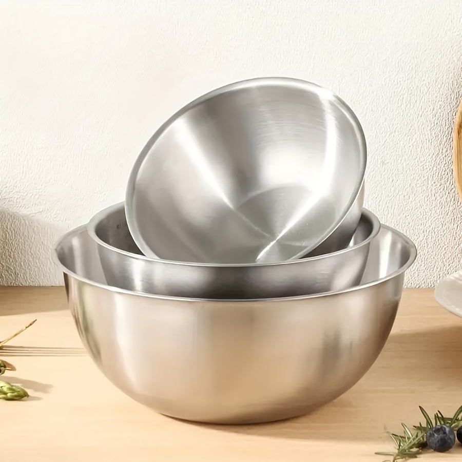 Kitchen Baking Cooking - 3pcs Stainless Steel Salad Bowl Set