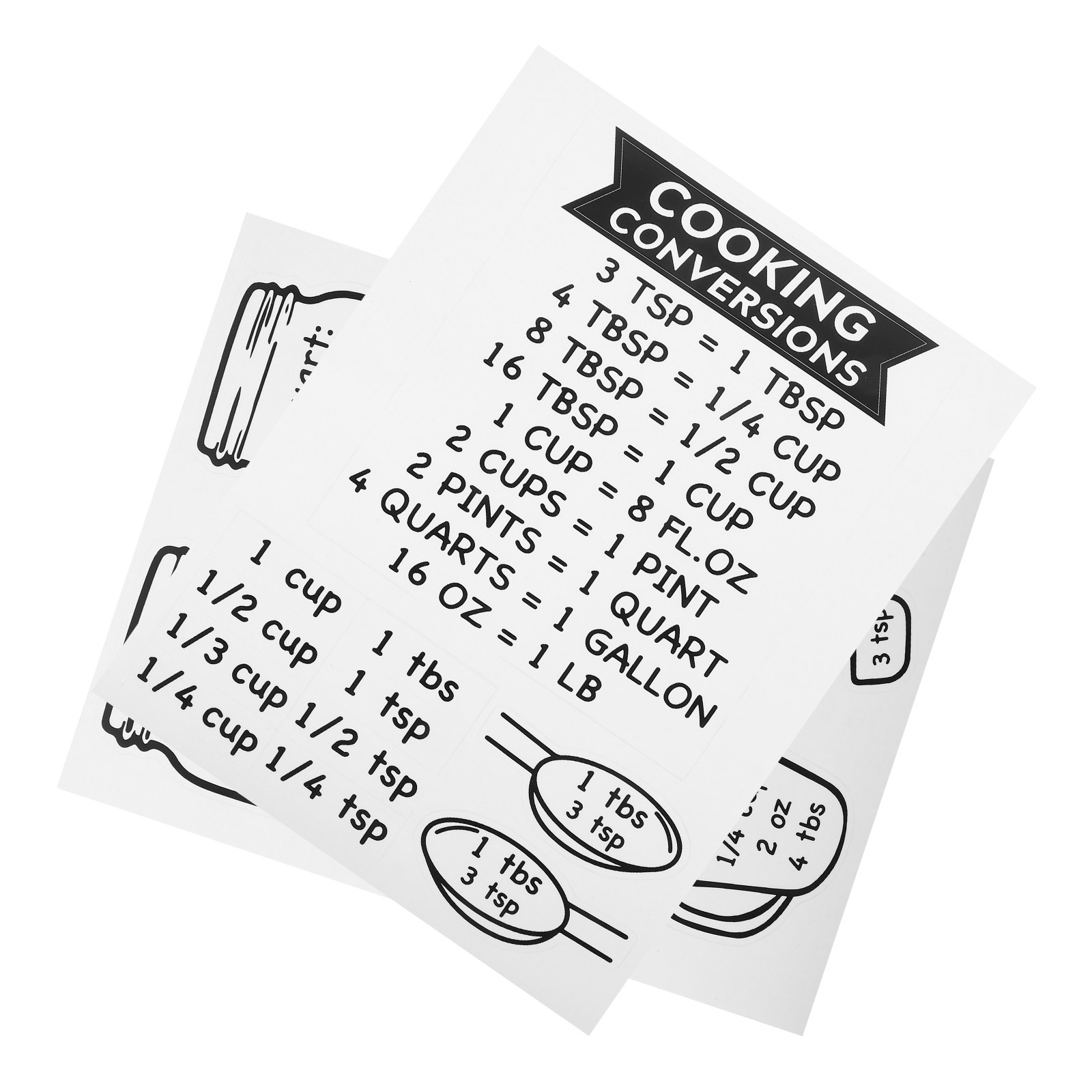 2Pcs Kitchen Conversion Sticke - огляд і ціна Kitchen Baking Conversion Chart
