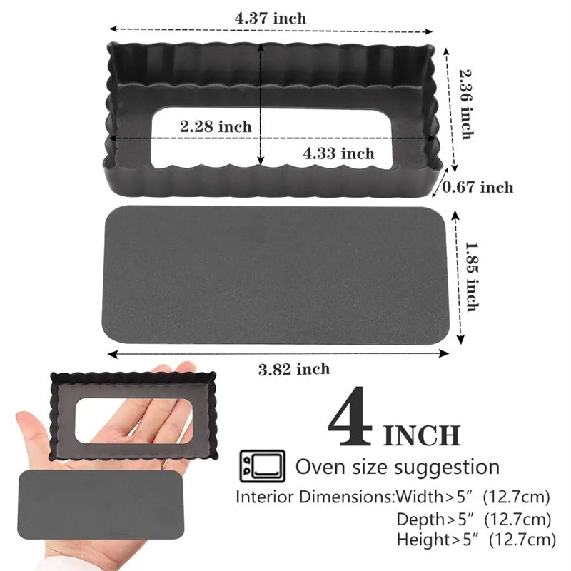 6Pcs Mini Tart Pan Set Rectang - огляд і ціна Tart Pan Loose