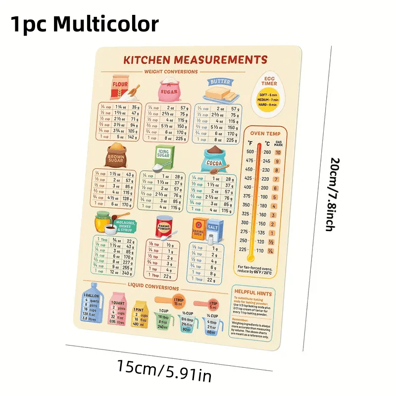 1PC Kitchen Conversion Chart,  - огляд і ціна Kitchen Baking Conversion Chart