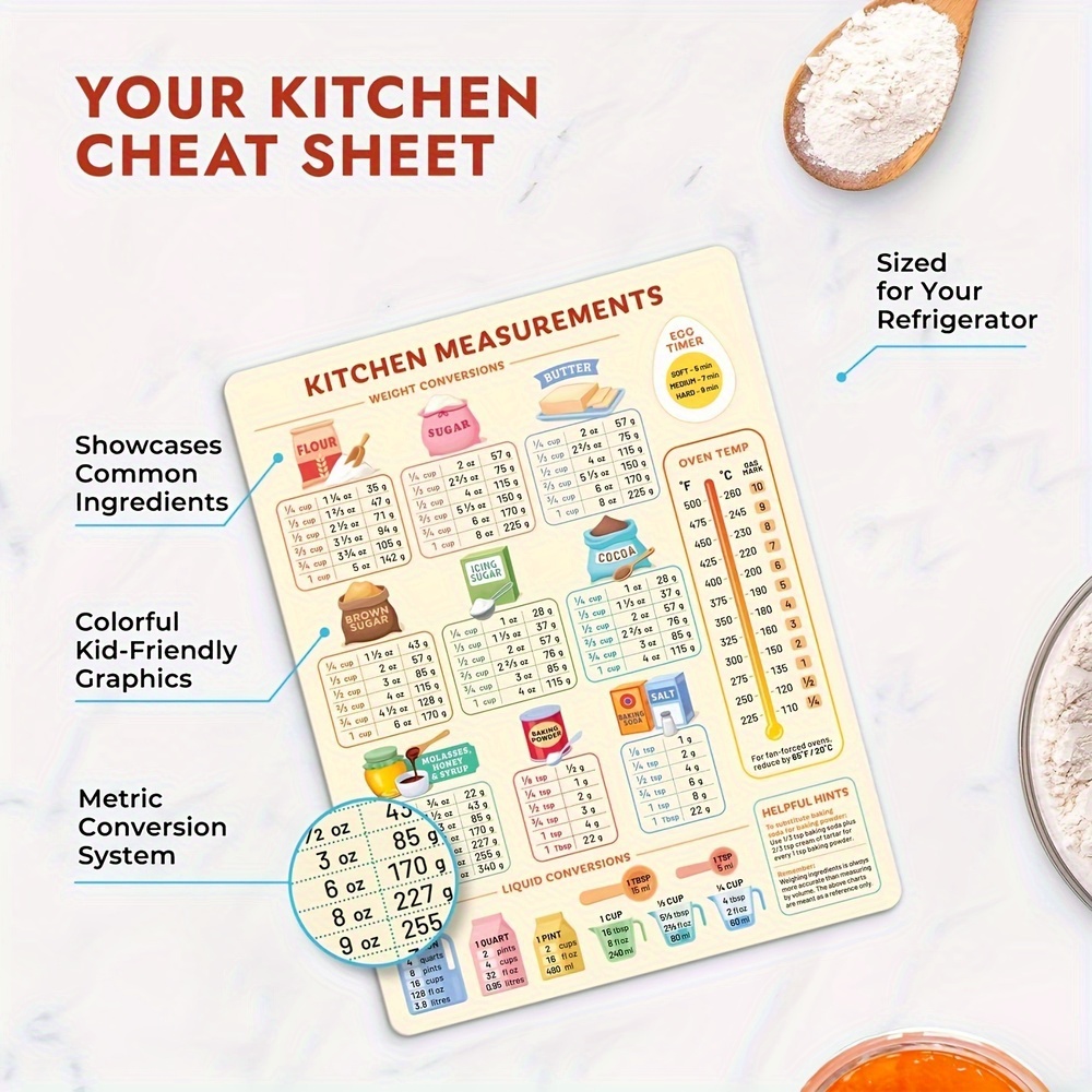 1PC Kitchen Conversion Chart,  - огляд і ціна Kitchen Baking Conversion Chart
