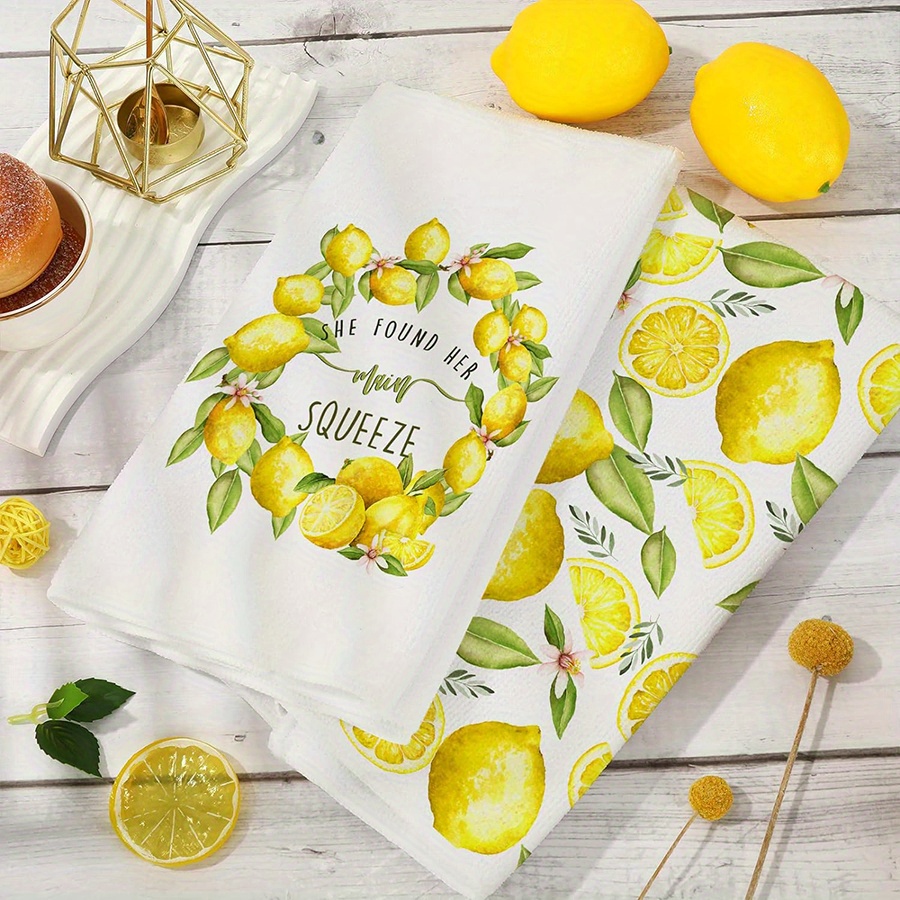 2Pcs, Lemon Wreath Kitchen Tow - огляд і ціна Kitchen Baking Cloth