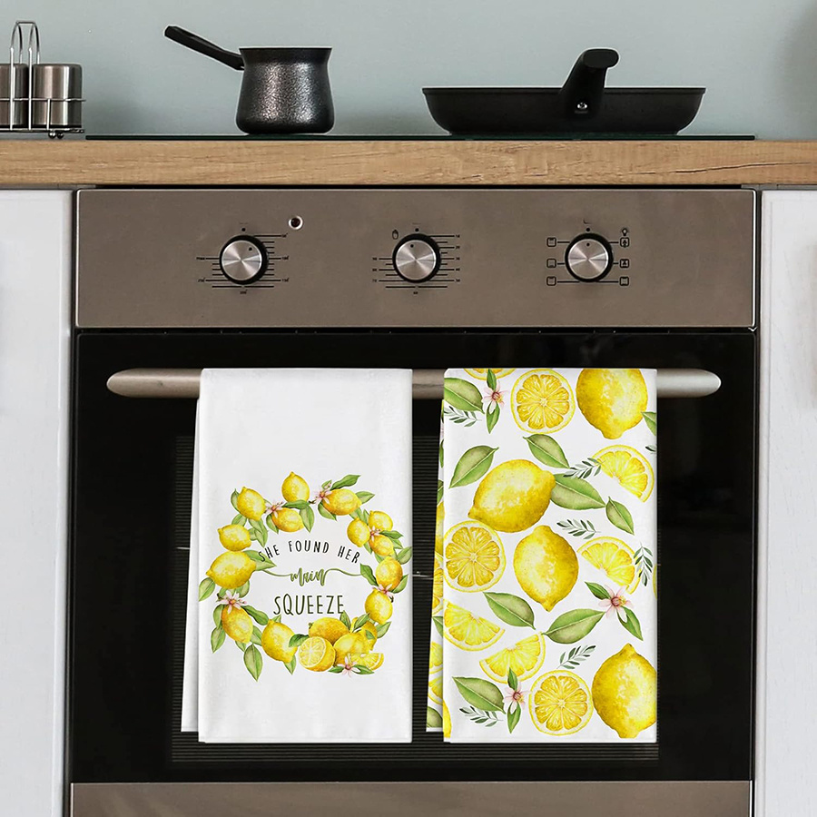 2Pcs, Lemon Wreath Kitchen Tow - огляд і ціна Kitchen Baking Cloth
