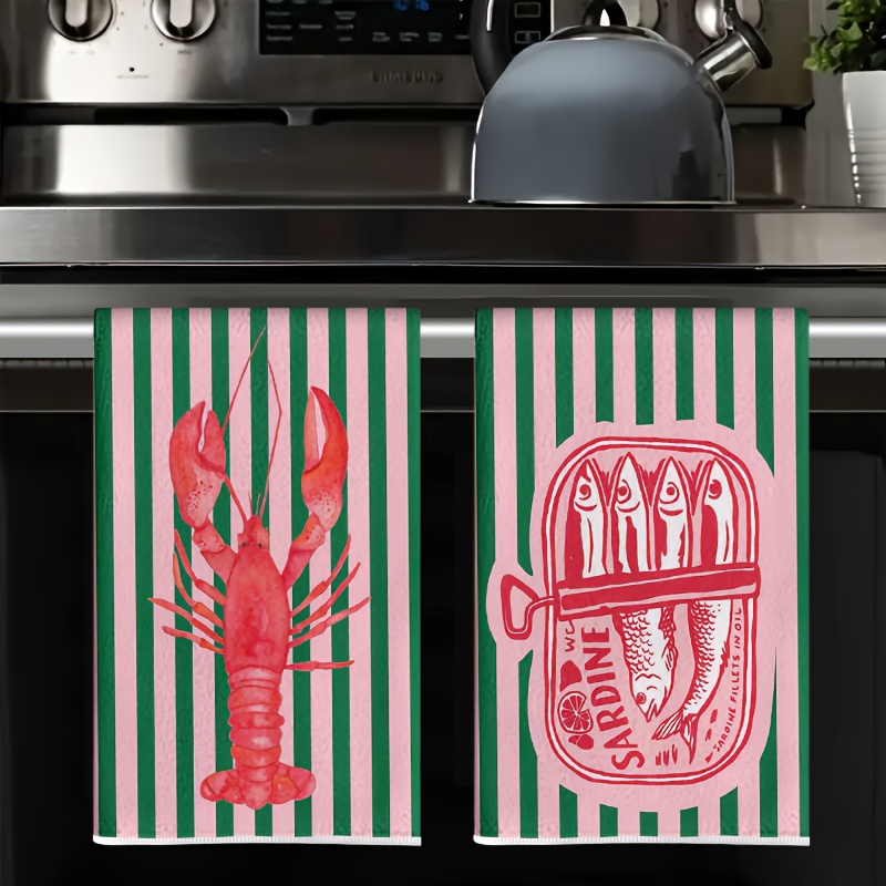 2Pcs, American Retro Striped S - огляд і ціна Kitchen Baking Cloth