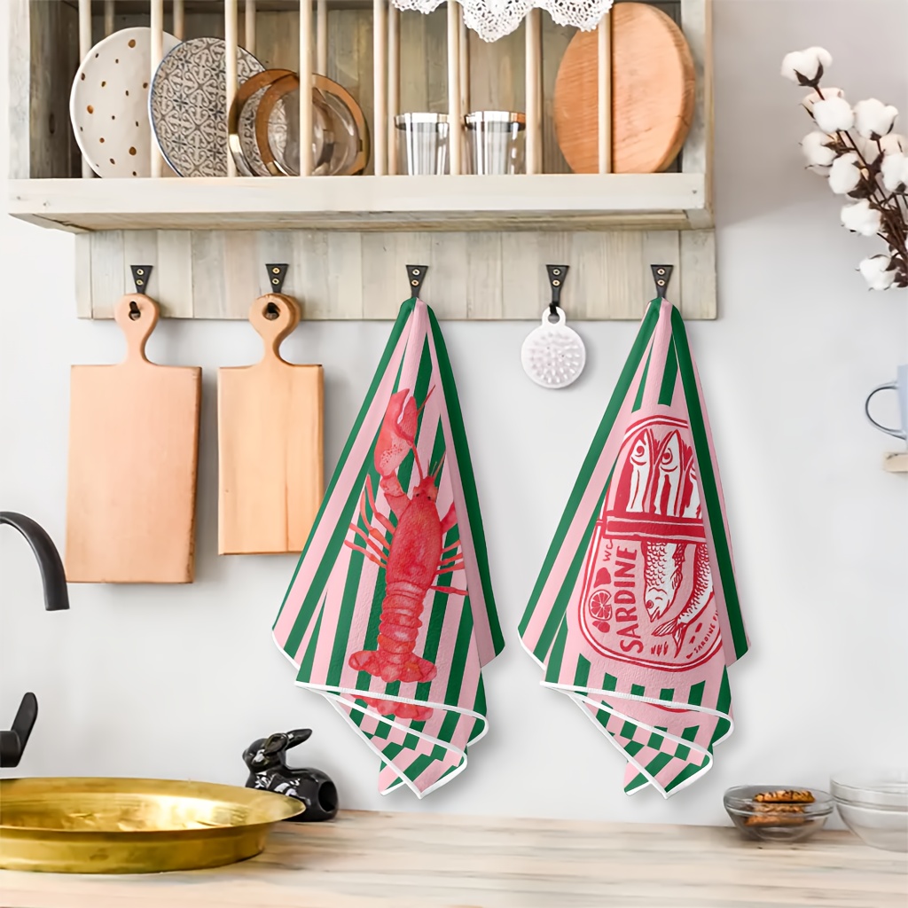 2Pcs, American Retro Striped S - огляд і ціна Kitchen Baking Cloth
