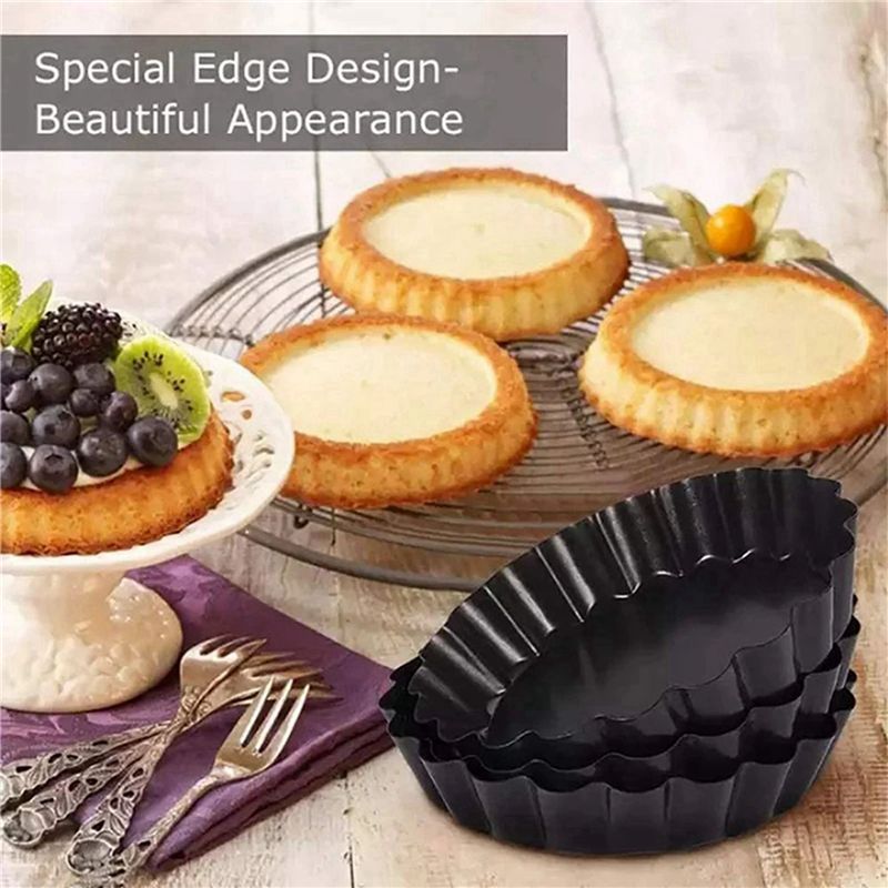 8Pcs 4In/10Cm Mini Pie Muffin  - огляд і ціна Tart Pan Loose