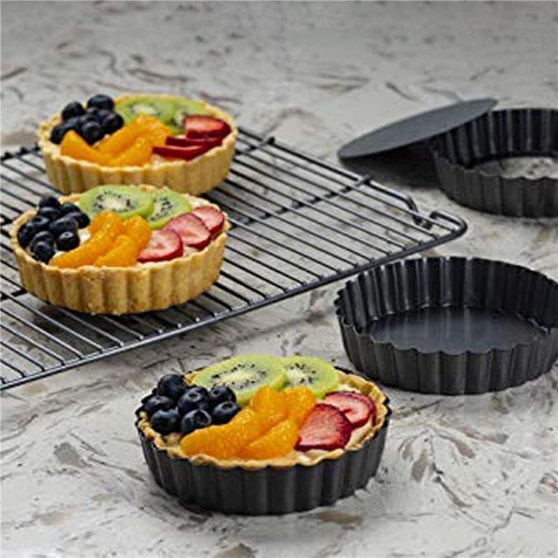 8Pcs 4In/10Cm Mini Pie Muffin  - огляд і ціна Tart Pan Loose