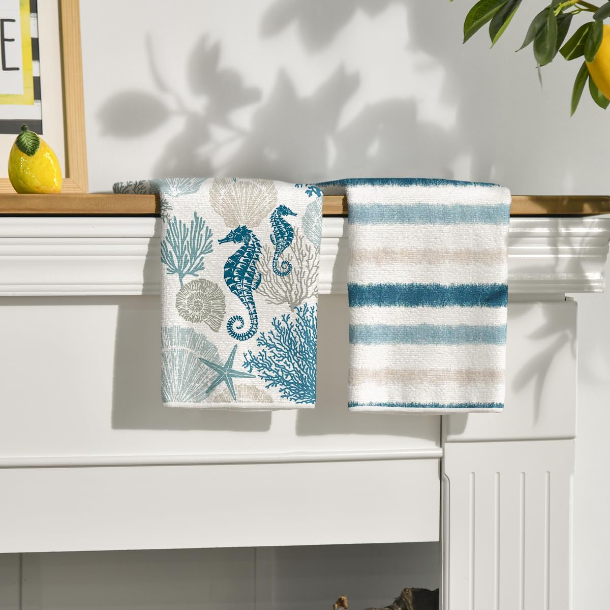 4Pcs, Striped Coral Seahorse S - огляд і ціна Kitchen Baking Cloth