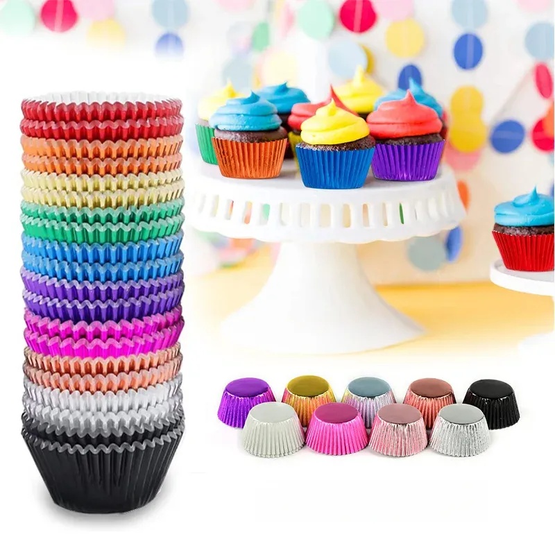100 piece set of gold foil cup - огляд і ціна Kitchen Baking Supplies