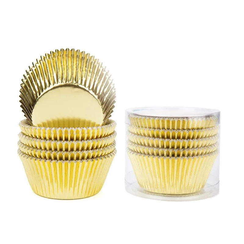 100 piece set of gold foil cup - огляд і ціна Kitchen Baking Supplies