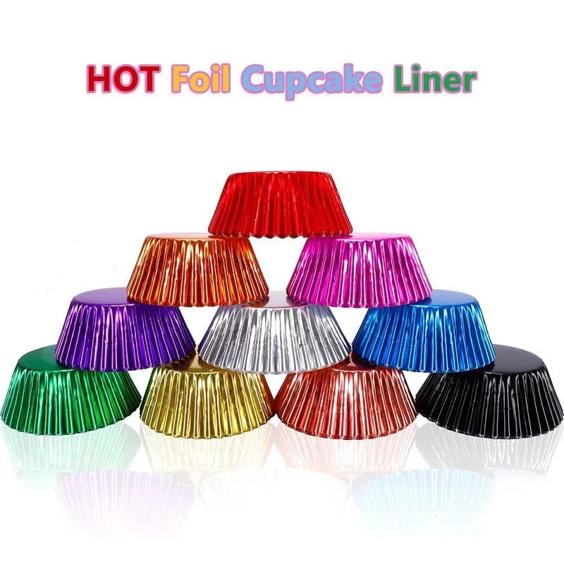 100 piece set of gold foil cup - огляд і ціна Kitchen Baking Supplies