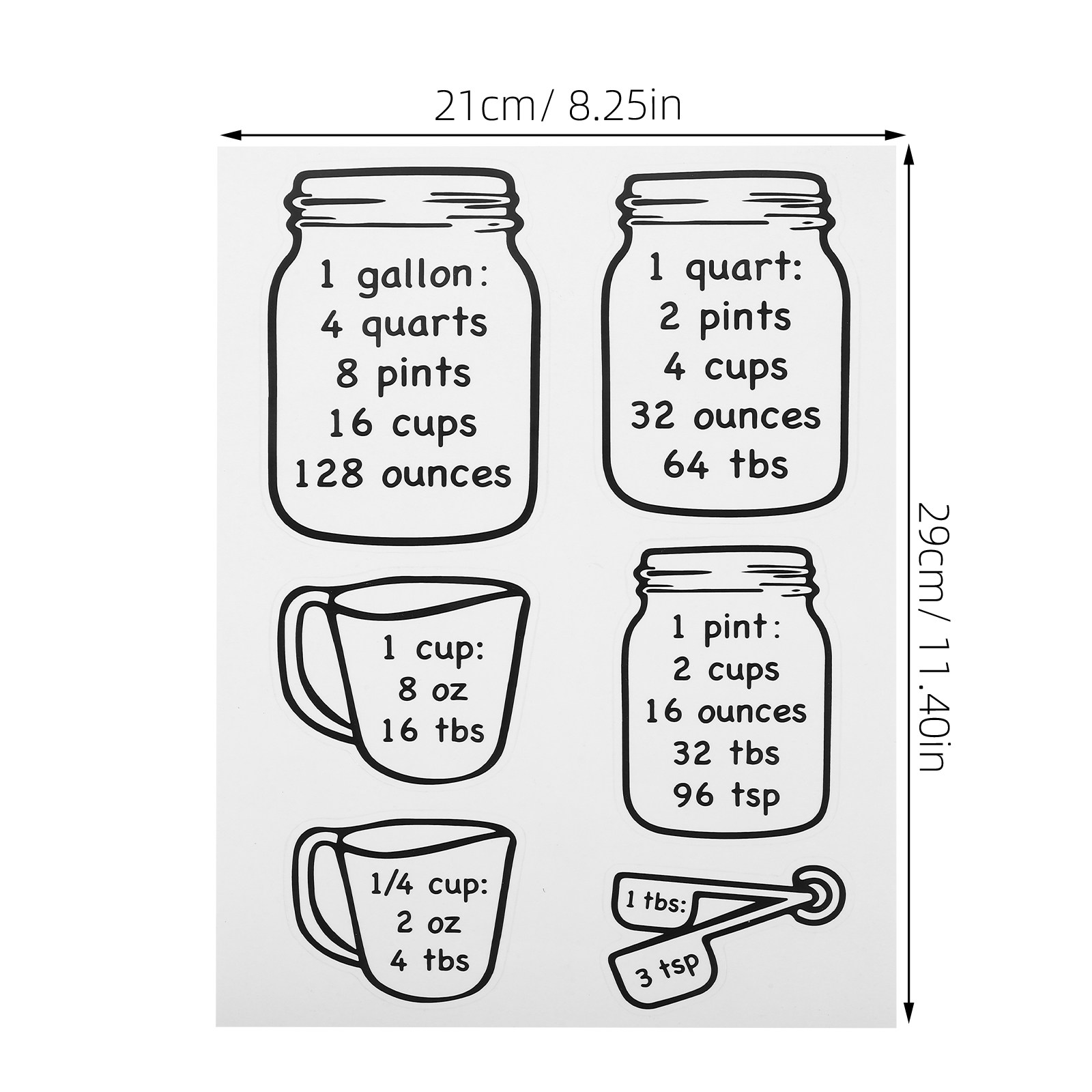 2Pcs Kitchen Conversion Chart  - огляд і ціна Kitchen Baking Conversion Chart