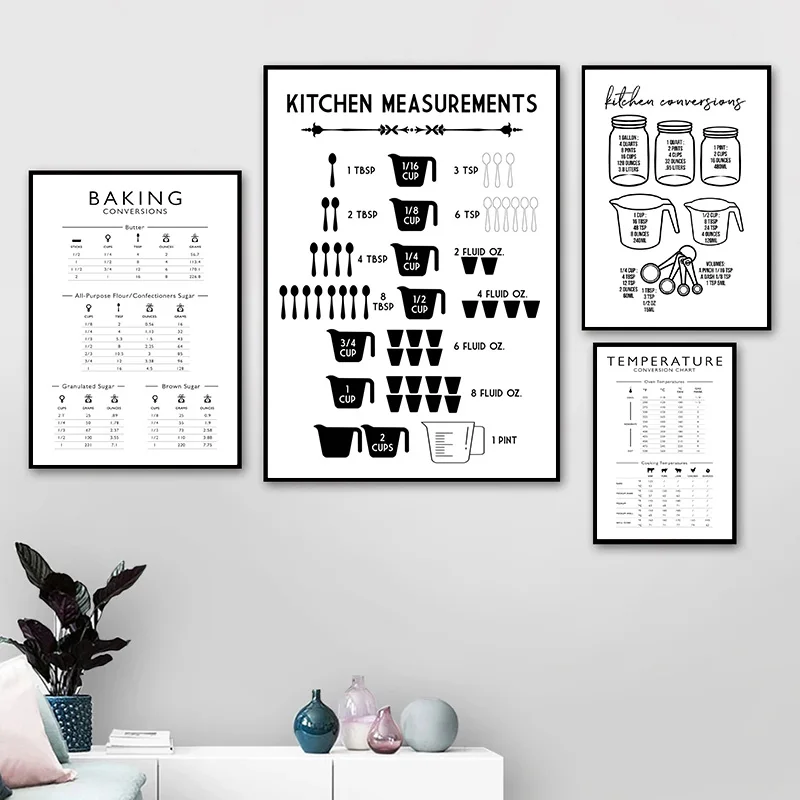 Minimalist Food Kitchen Measur - огляд і ціна Kitchen Baking Conversion Chart