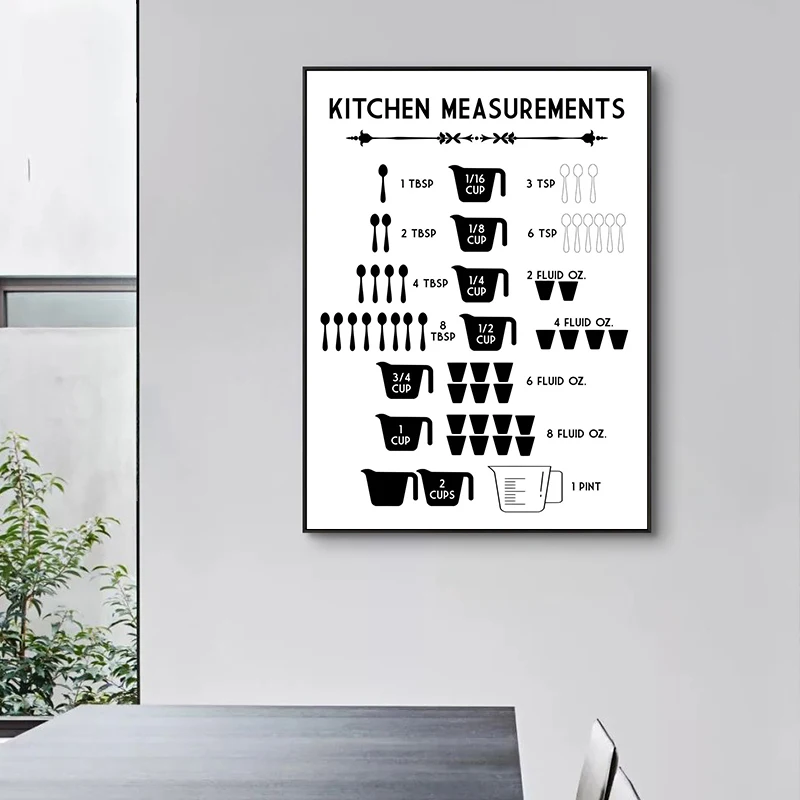 Minimalist Food Kitchen Measur - огляд і ціна Kitchen Baking Conversion Chart