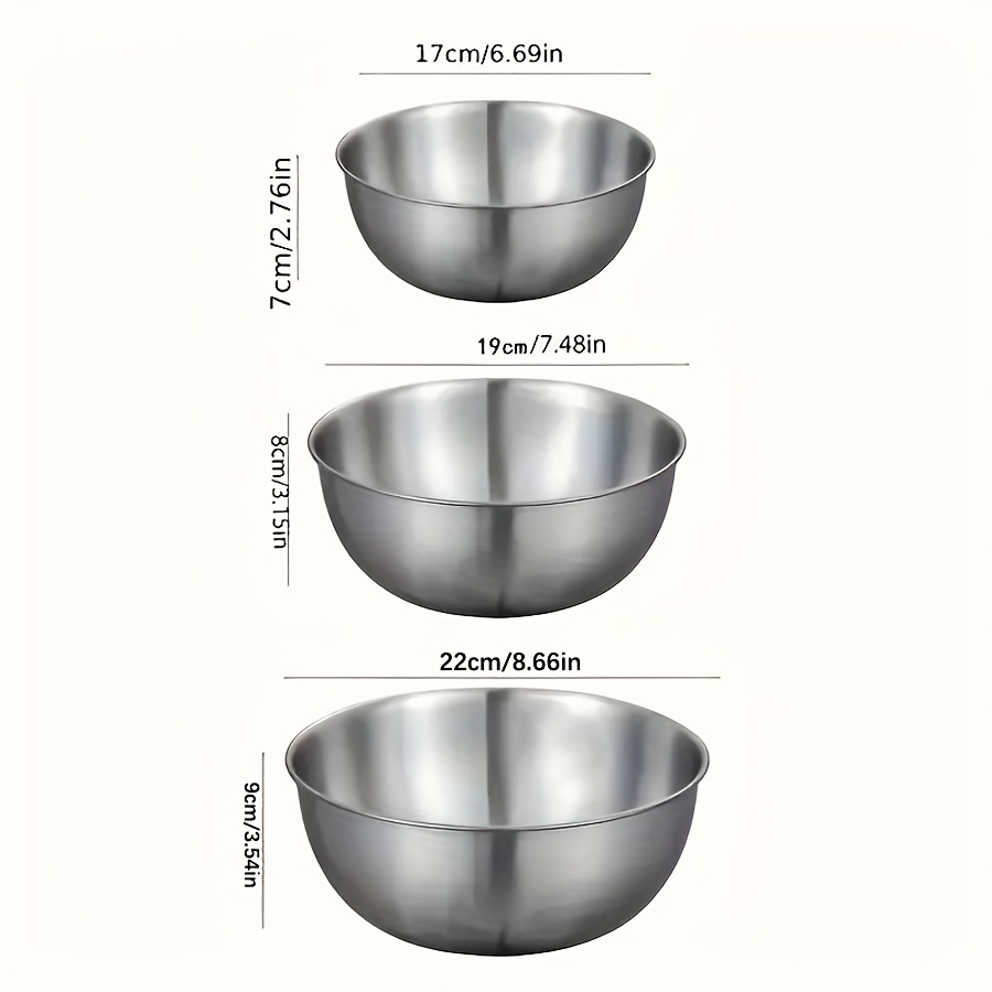 3pcs Stainless Steel Salad Bow - огляд і ціна Kitchen Baking Cooking