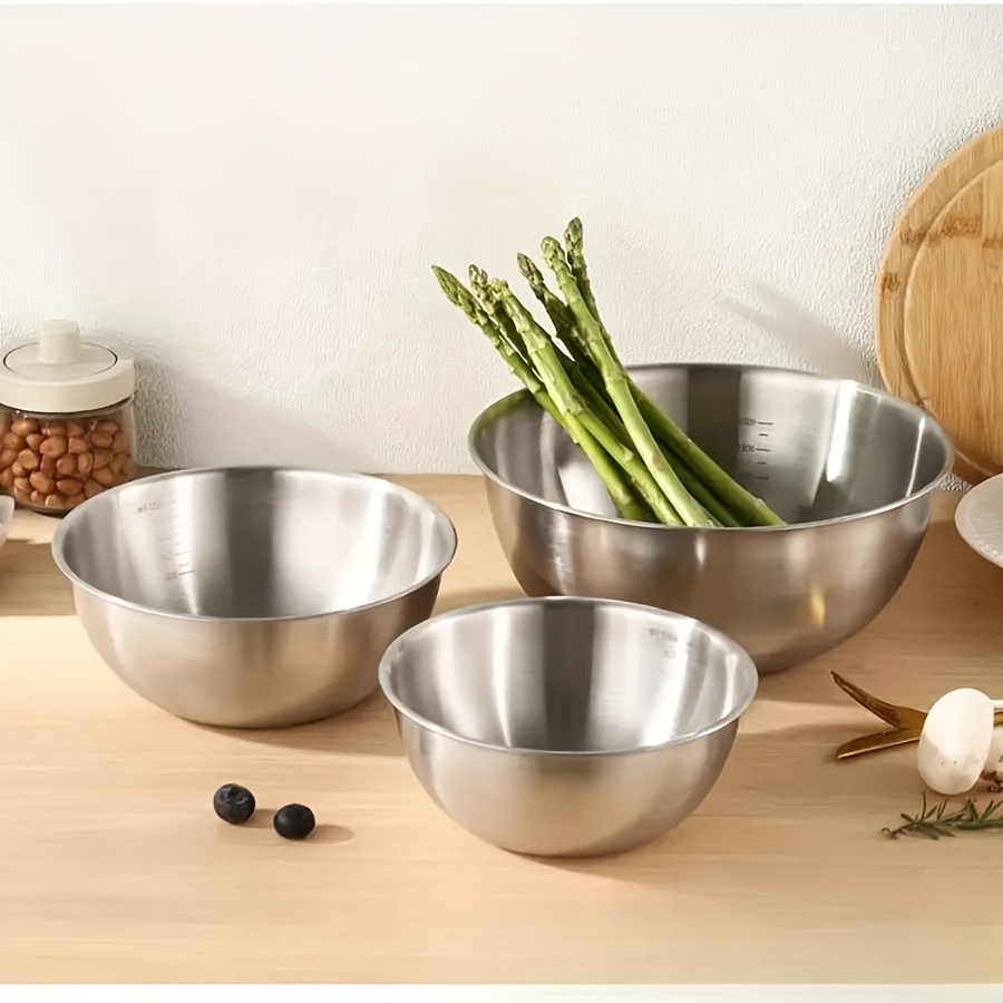 3pcs Stainless Steel Salad Bow - огляд і ціна Kitchen Baking Cooking