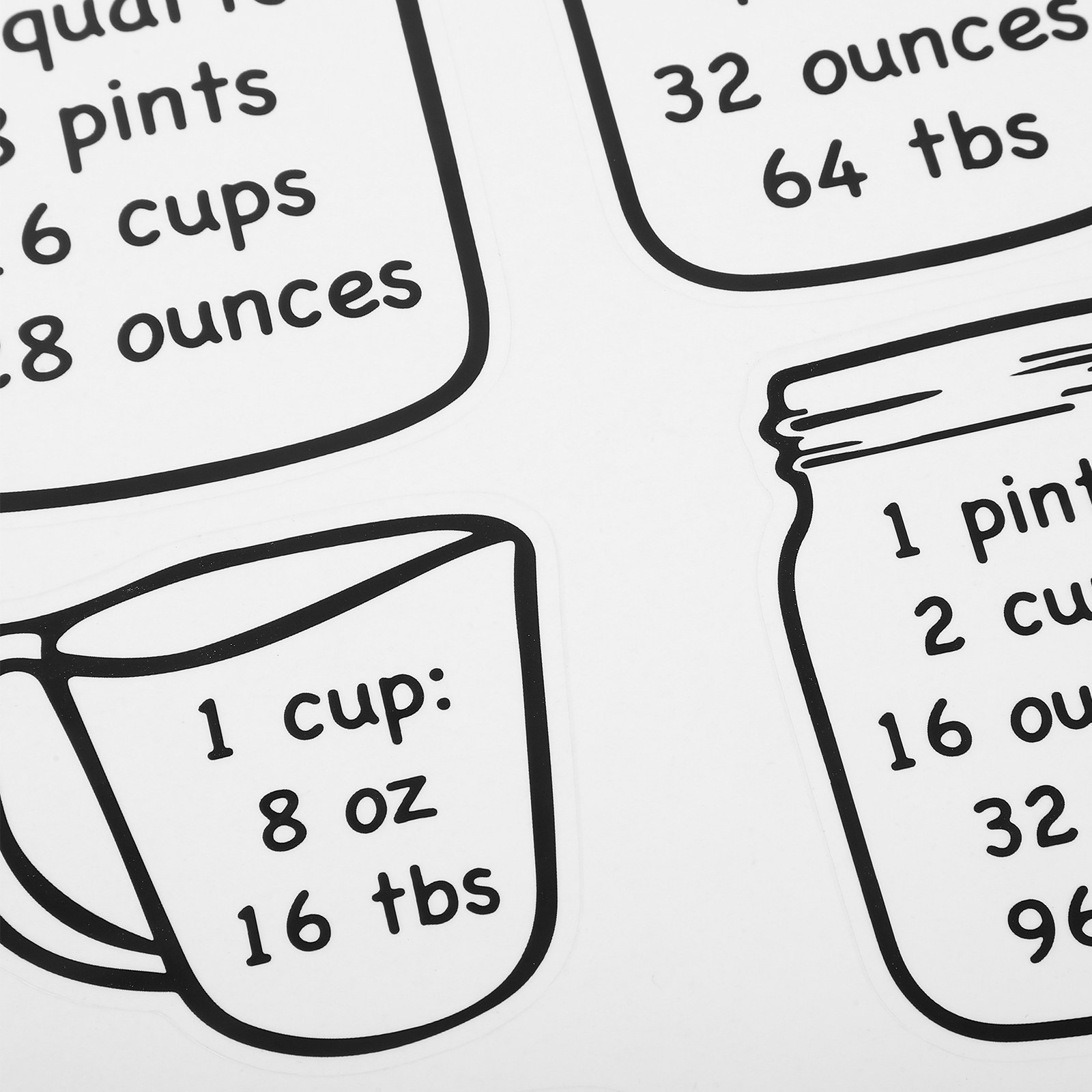 2Pcs Kitchen Measurement Conve - огляд і ціна Kitchen Baking Conversion Chart