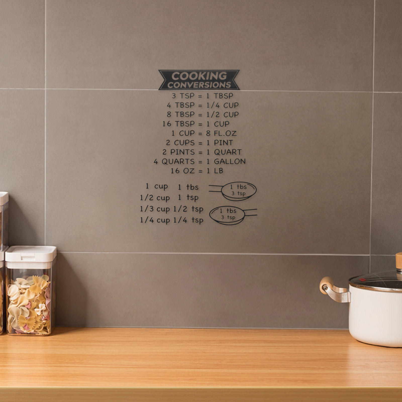 2Pcs Kitchen Measurement Conve - огляд і ціна Kitchen Baking Conversion Chart
