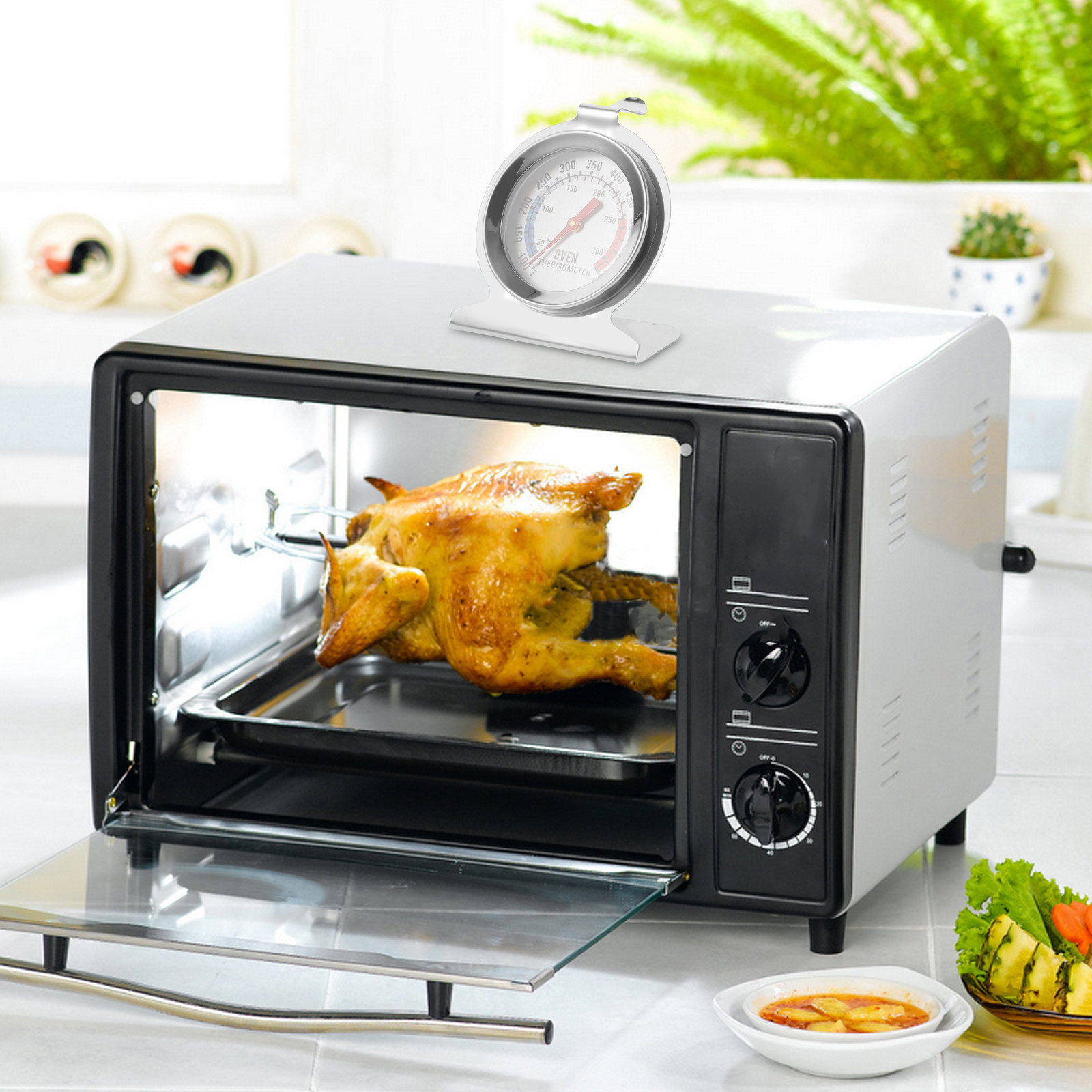 2Pcs Stainless Steel Oven Ther - огляд і ціна Kitchen Baking Cooking