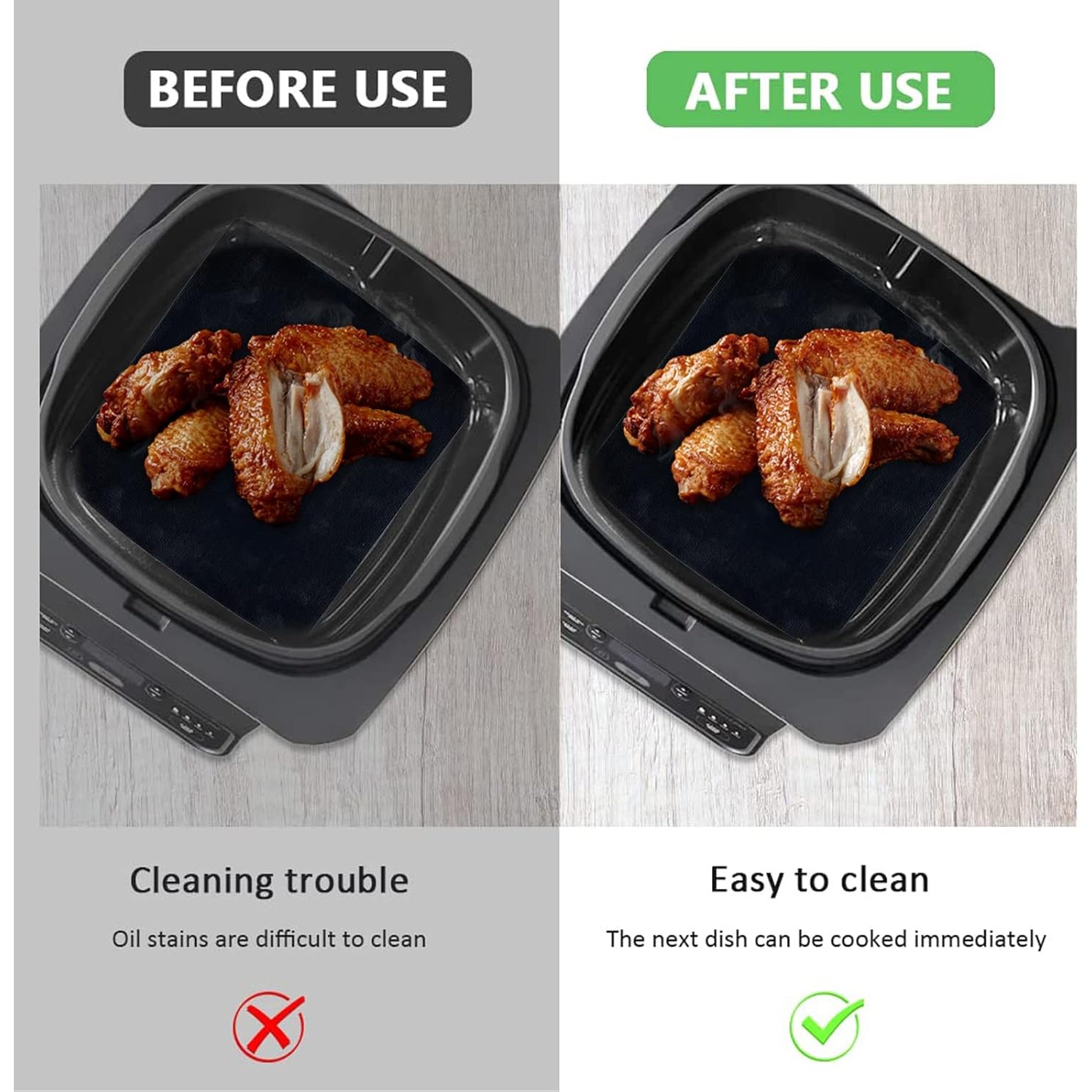 2 PC Reusable Silicone Liner S - огляд і ціна Ninja Air Fryer Af300