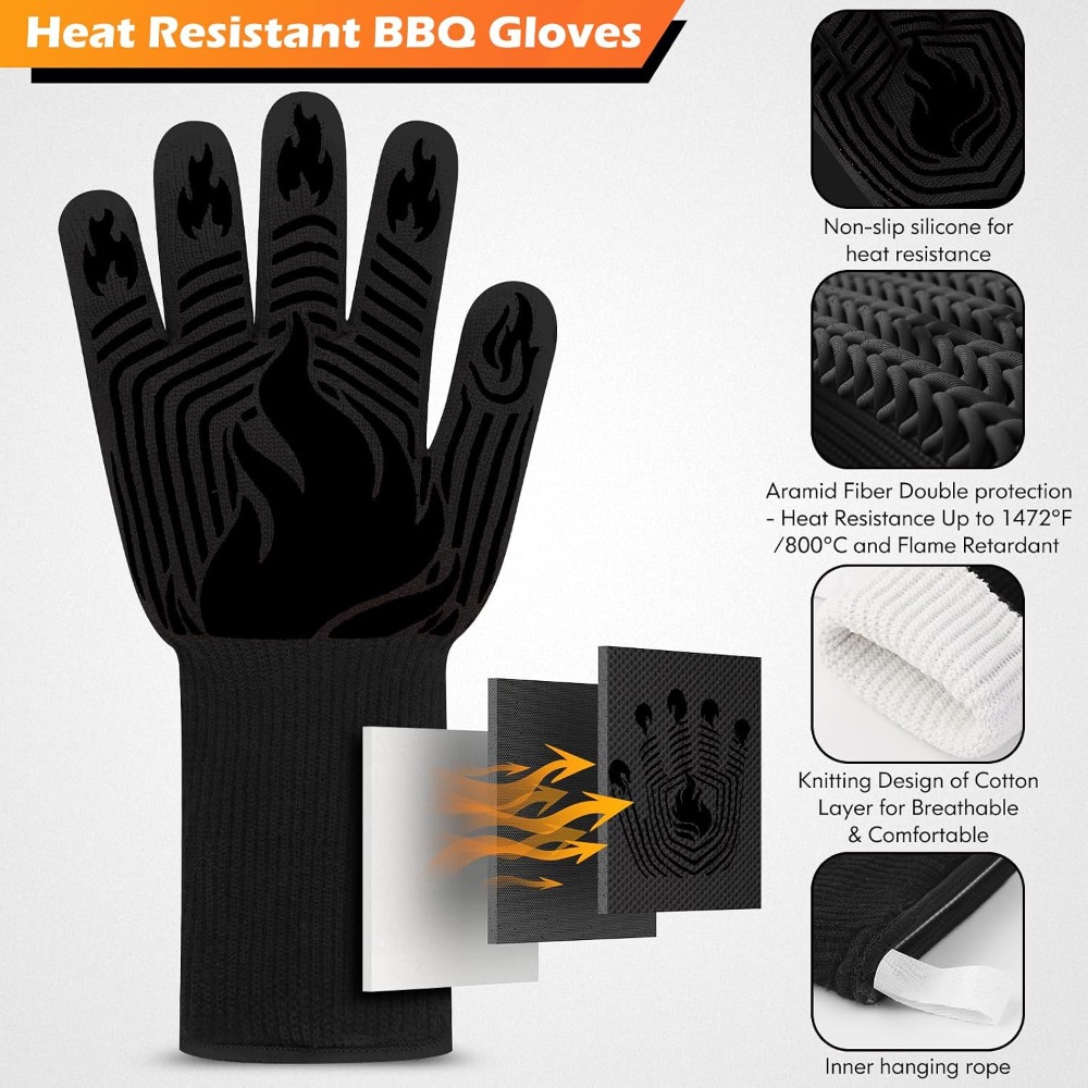 BBQ Gloves, 1472°F Heat Resist - огляд і ціна Kitchen Baking Cooking