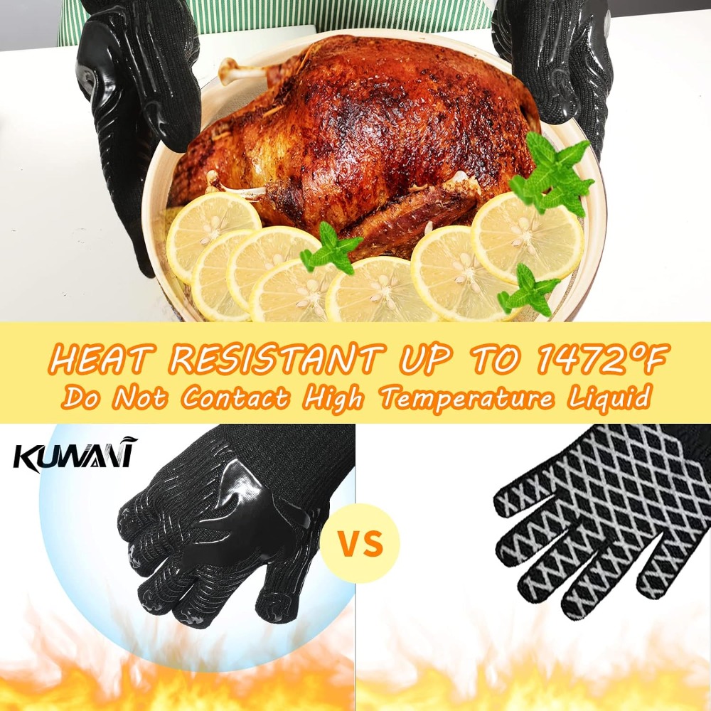BBQ Gloves, 1472°F Heat Resist - огляд і ціна Kitchen Baking Cooking